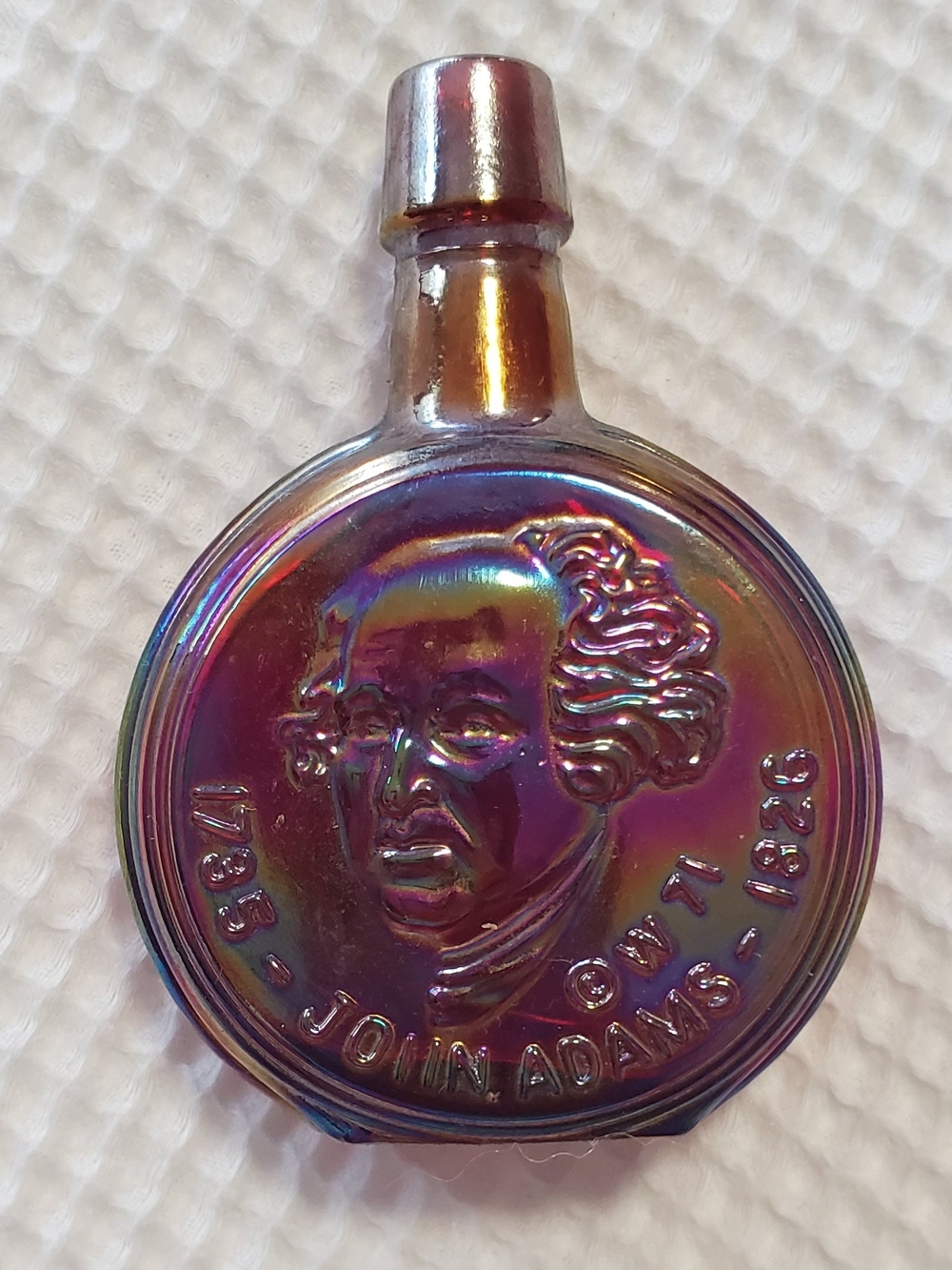 Vintage Wheaton Carnival Glass Presidential Decanter - John Adams - 2nd. Collect